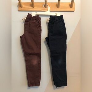 Cat & Jack Elastic Waist Chino Joggers Boys, 5T, 2 Pairs, Navy and Burgundy
